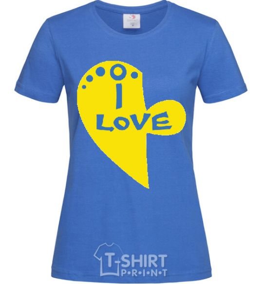 Women's T-shirt I love patriot royal-blue фото