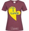 Women's T-shirt I love patriot burgundy фото