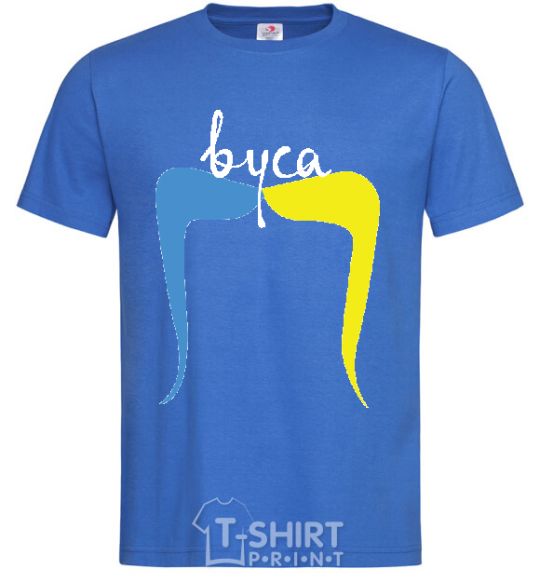 Men's T-Shirt Moustache royal-blue фото