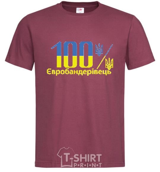 Men's T-Shirt 100% Eurobander burgundy фото