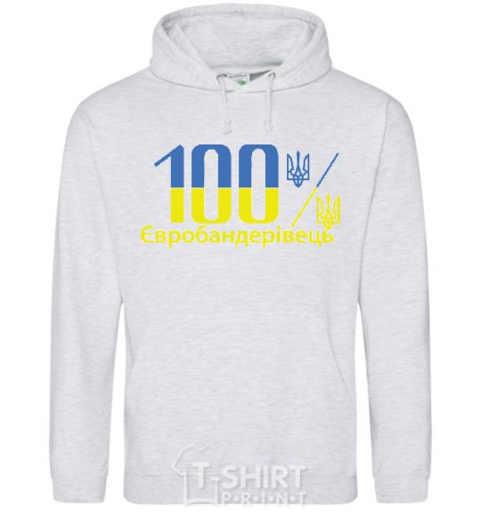 Men`s hoodie 100% Eurobander sport-grey фото