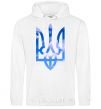 Men`s hoodie The coat of arms is the sky White фото