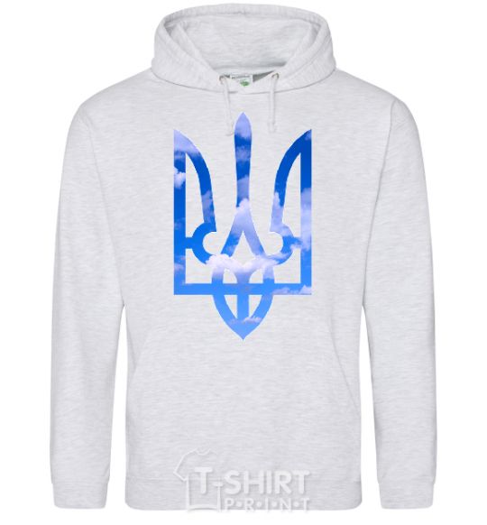 Men`s hoodie The coat of arms is the sky sport-grey фото