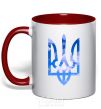 Mug with a colored handle The coat of arms is the sky red фото