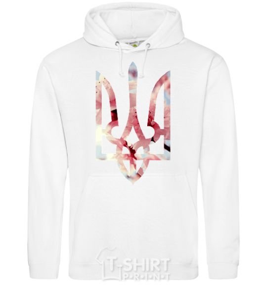 Men`s hoodie Coat of arms - flower White фото