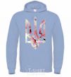 Men`s hoodie Coat of arms - flower sky-blue фото