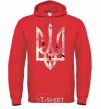 Men`s hoodie Coat of arms - flower bright-red фото