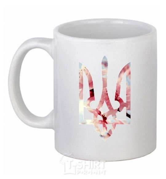 Ceramic mug Coat of arms - flower White фото