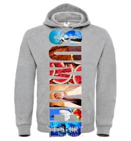 Men`s hoodie Peppa and George at the beach sport-grey фото