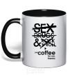 Mug with a colored handle SEX, DRUGS AND ROCK'N-ROLL... black фото