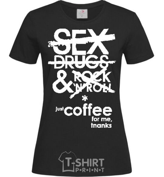 Women's T-shirt SEX, DRUGS AND ROCK'N-ROLL... black фото