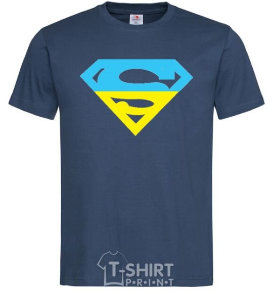 Men's T-Shirt UKRAINIAN SUPERMAN navy-blue фото