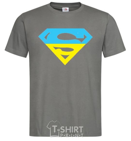 Men's T-Shirt UKRAINIAN SUPERMAN dark-grey фото