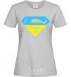 Women's T-shirt UKRAINIAN SUPERMAN grey фото