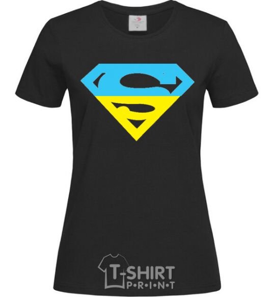 Women's T-shirt UKRAINIAN SUPERMAN black фото