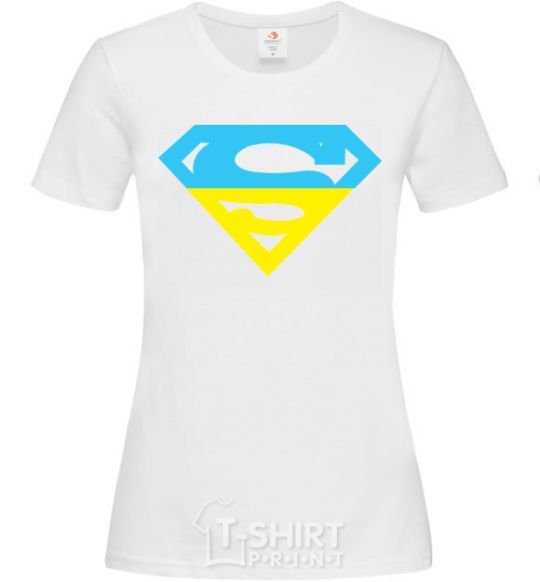 Women's T-shirt UKRAINIAN SUPERMAN White фото