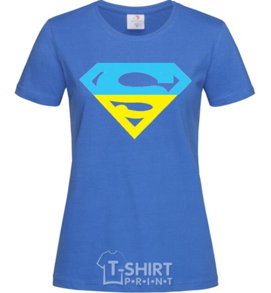 Women's T-shirt UKRAINIAN SUPERMAN royal-blue фото