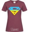 Women's T-shirt UKRAINIAN SUPERMAN burgundy фото