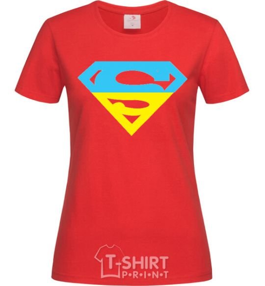 Women's T-shirt UKRAINIAN SUPERMAN red фото