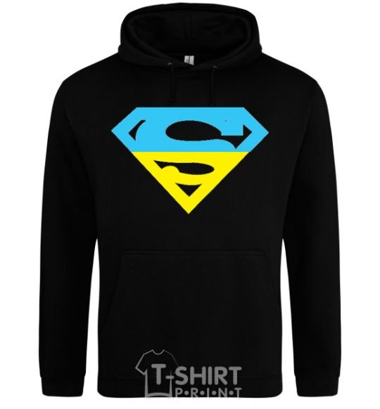 Men`s hoodie UKRAINIAN SUPERMAN black фото