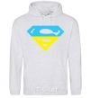 Men`s hoodie UKRAINIAN SUPERMAN sport-grey фото