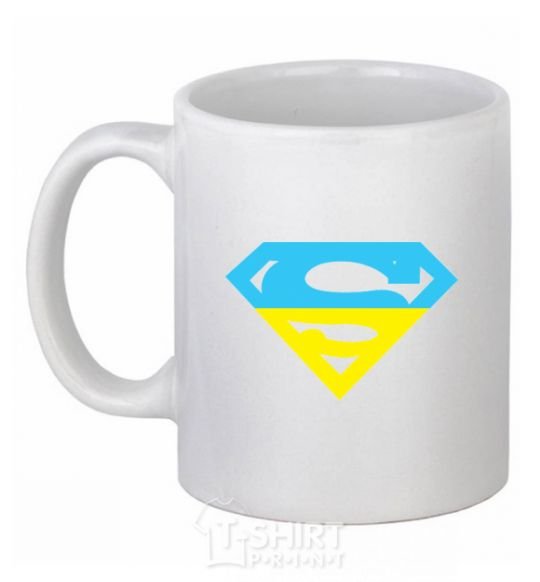 Ceramic mug UKRAINIAN SUPERMAN White фото