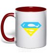 Mug with a colored handle UKRAINIAN SUPERMAN red фото