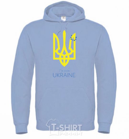 Men`s hoodie I'm from Ukraine sky-blue фото