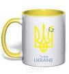 Mug with a colored handle I'm from Ukraine yellow фото