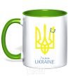 Mug with a colored handle I'm from Ukraine kelly-green фото