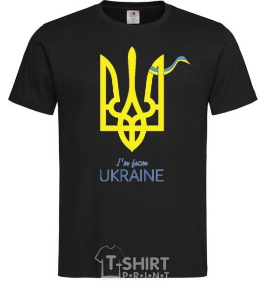 Мужская футболка I'm from Ukraine - герб Черный фото