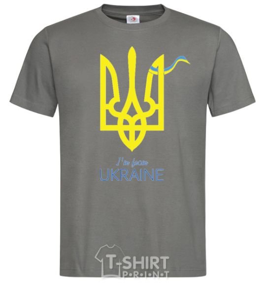 Men's T-Shirt I'm from Ukraine - an emblem dark-grey фото