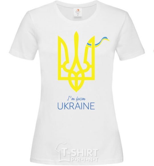 Women's T-shirt I'm from Ukraine - an emblem White фото