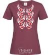 Women's T-shirt Black&red embroidery burgundy фото