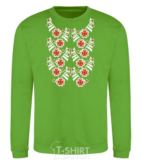 Sweatshirt Black&red embroidery orchid-green фото