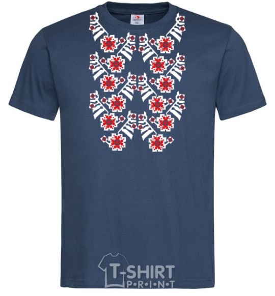 Men's T-Shirt Black&red embroidery navy-blue фото