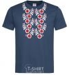 Men's T-Shirt Black&red embroidery navy-blue фото