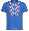 Men's T-Shirt Black&red embroidery royal-blue фото