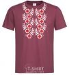 Men's T-Shirt Black&red embroidery burgundy фото