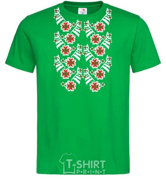 Men's T-Shirt Black&red embroidery kelly-green фото