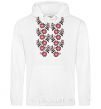 Men`s hoodie Black&red embroidery White фото