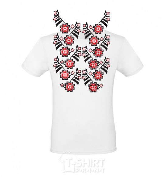 Men's T-Shirt Black&red embroidery White фото