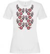 Women's T-shirt Black&red embroidery White фото