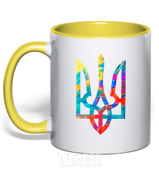 Mug with a colored handle Герб - фарби yellow фото
