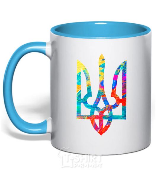 Mug with a colored handle Герб - фарби sky-blue фото