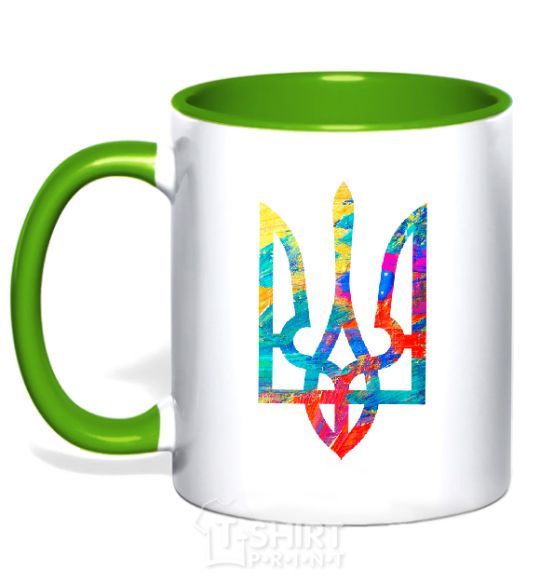 Mug with a colored handle Герб - фарби kelly-green фото
