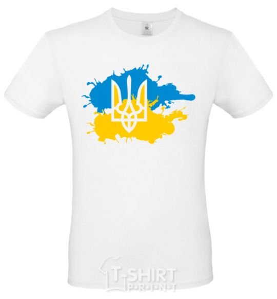 Men's T-Shirt Emblem and Flag - colors White фото