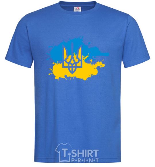 Men's T-Shirt Emblem and Flag - colors royal-blue фото