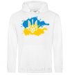 Men`s hoodie Emblem and Flag - colors White фото