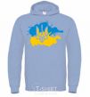 Men`s hoodie Emblem and Flag - colors sky-blue фото